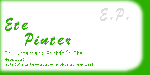 ete pinter business card